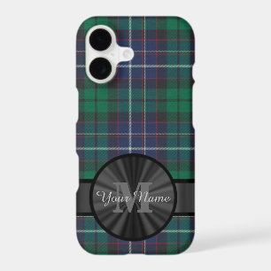 Blue and green tartan plaid monogram