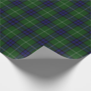 Blue and Green Tartan Plaid Pattern Wrapping Paper