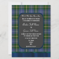 Blue and green tartan plaid wedding