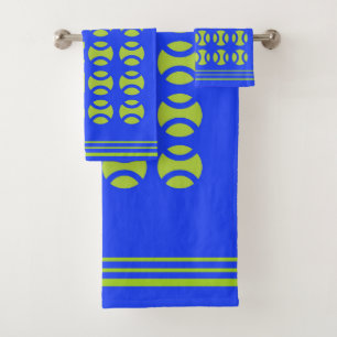 Blue💙 and green 💚tennis🎾 bath towel set