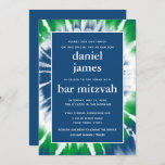 Blue and Green Tie Dye Bar Mitzvah Invitation<br><div class="desc">This modern invitation features bold white lettering on the front with a blue and green tie dye spiral.  Use the template form to add your custom text.  The Customize feature can be used to change the font,  layout and colours.</div>