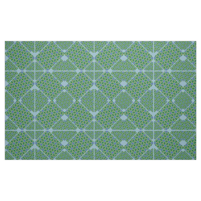 Blue and Green Triangle Pattern Fabric (Fat Quarter)
