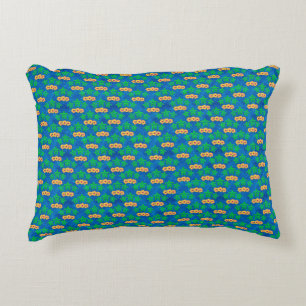 Blue and Green Tribal Green Sea Turtles Accent Pillow