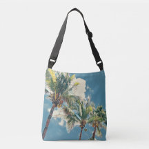 Blue and Green Tropical Palm Tree