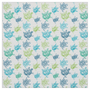 Blue and Green Turtles Fabric