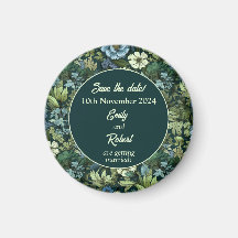 Blue and Green Victorian Wildflowers Romantic