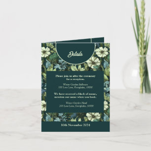 Blue and Green Victorian Wildflowers Romantic Note Card