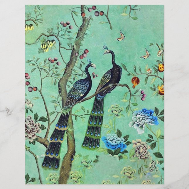 Blue and green vintage birds (Front)