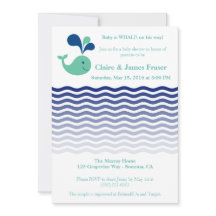 Blue and Green Whale Baby Shower