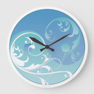 Blue and Green Yin & Yang Large Clock