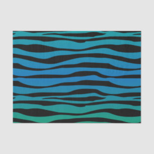 Blue and Green Zebra Animal Print Tissue Paper