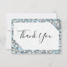Blue and Grey Abstract Stone Thank You Card