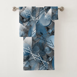 Blue and grey. Abstraction. Bath Towel Set