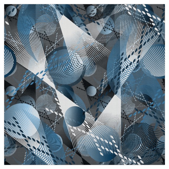Blue and grey. Abstraction. Fabric (Swatch)