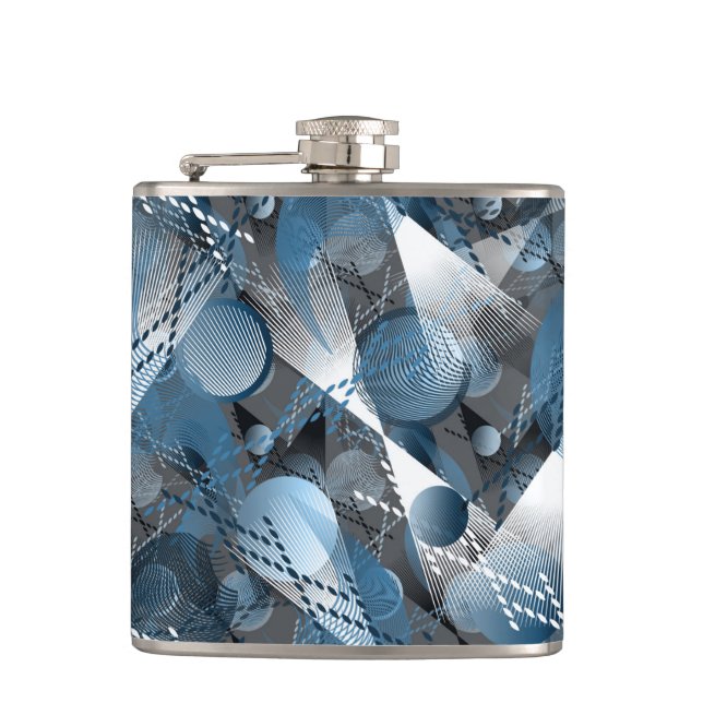Blue and grey. Abstraction. Hip Flask (Front)