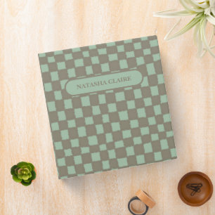 Blue and Grey Chequerboard Pattern Stylish Binder