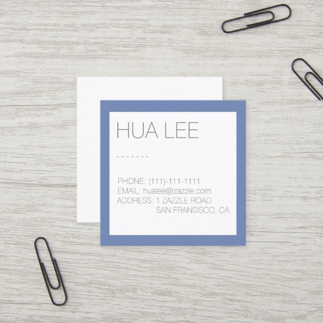 Blue and Grey Chic Business Card (Front/Back In Situ)