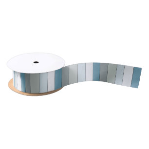 Blue And Grey Colour Stripes On Watercolor Paper Satin Ribbon