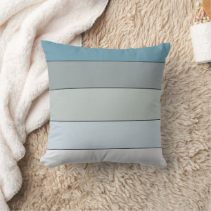 Blue And Grey Colour Stripes On Watercolor Paper Throw Pillow
