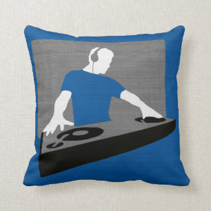 Blue and Grey DJ Pillow