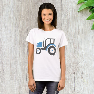 Blue and Grey Farm Tractor Icon T-Shirt