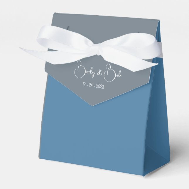  Blue And Grey Favor Box (Front Side)