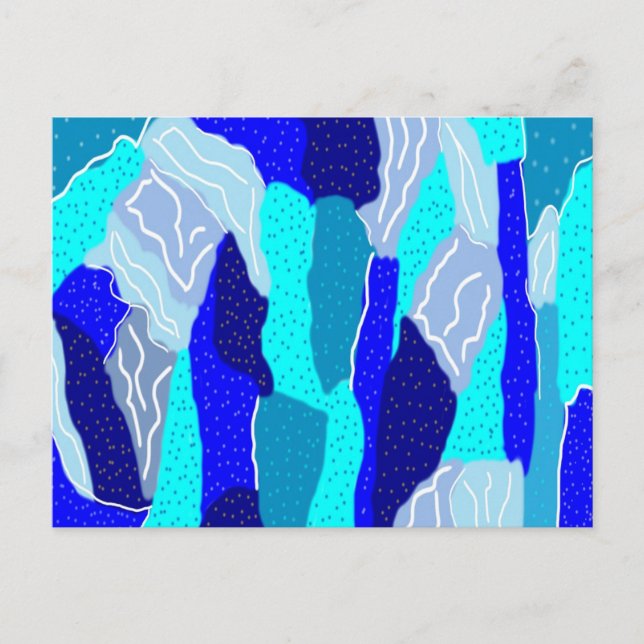 Blue and Grey Ice  Postcard (Front)