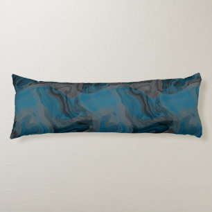 Blue and Grey Marble Abstract Body Pillow