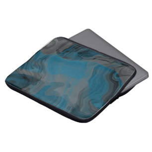 Blue and Grey Marble Abstract Laptop Sleeve