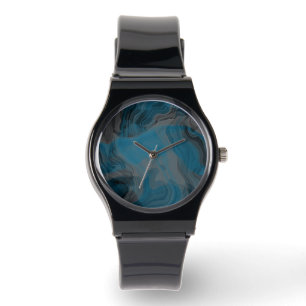 Blue and Grey Marble Abstract Watch
