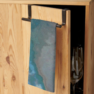 Blue and grey Marble Texture Kitchen Towel