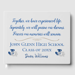 Blue and Grey Memories Quote Guest Book