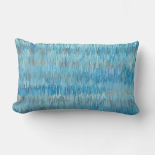 blue and grey painted design  artistic home decor lumbar pillow