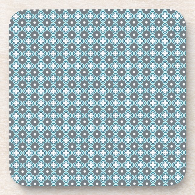 Blue and Grey Pattern Coaster (Front)
