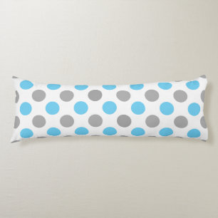 Blue and grey polka dots pattern body pillow