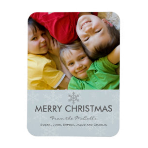 Blue and Grey Snowflake Holiday Magnet