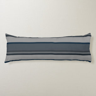 Blue and grey stripes body pillow