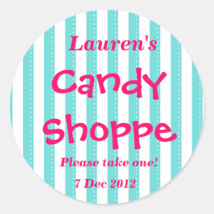 blue and hot pink Candy Shoppe Sticker