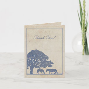 Blue and Ivory Vintage Horse Farm Thank You