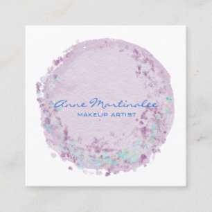 Blue and Lavender Abstract Circle Square Business Card