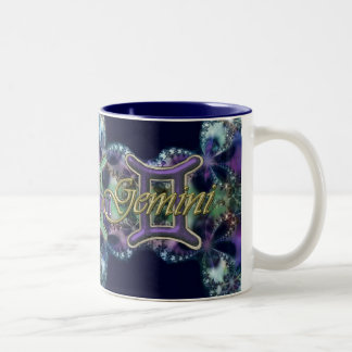 Blue and Lavender Lace Zodiac Sign Gemini Mug