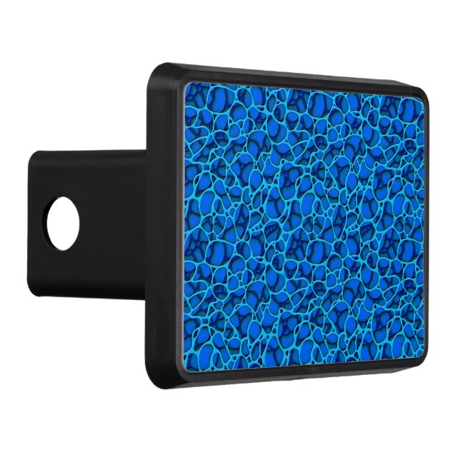 Blue and light blue abstract patterns. trailer hitch cover (Right)