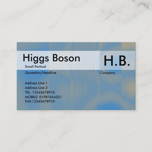 Blue and Light Brown Business Card (Front)