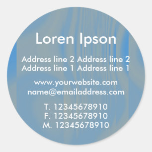 Blue and Light Brown Business / Profile Classic Round Sticker