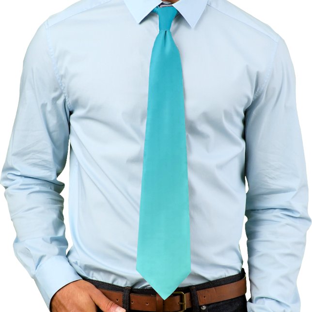 Blue and Light Cyan Aqua Gradient Ombré Tie (Creator Uploaded)