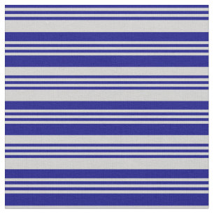 Blue and Light Grey Coloured Striped/Lined Pattern Fabric