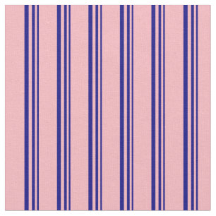 Blue and Light Pink Lines Pattern Fabric