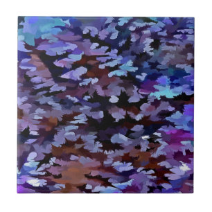 Blue and Lilac Camouflage Pattern Tile