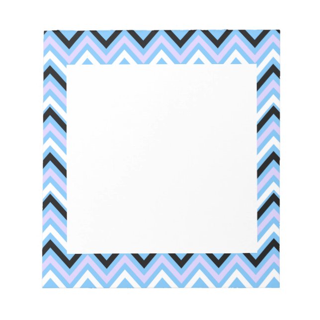 Blue and Lilac Chevron Pattern Notepad (Front)
