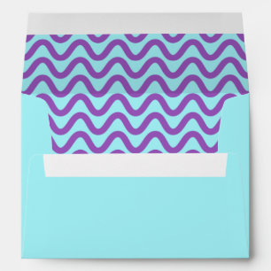 Blue and Lilac Wave Pattern Envelope